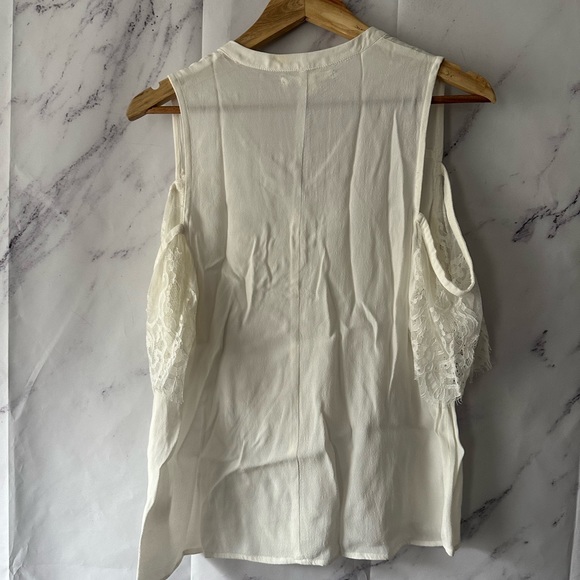 MIAMI - FLORAL LACE COLD SHOULDER BLOUSE TOP CREAM WHITE MEDIUM - NEW - Picture 11 of 11